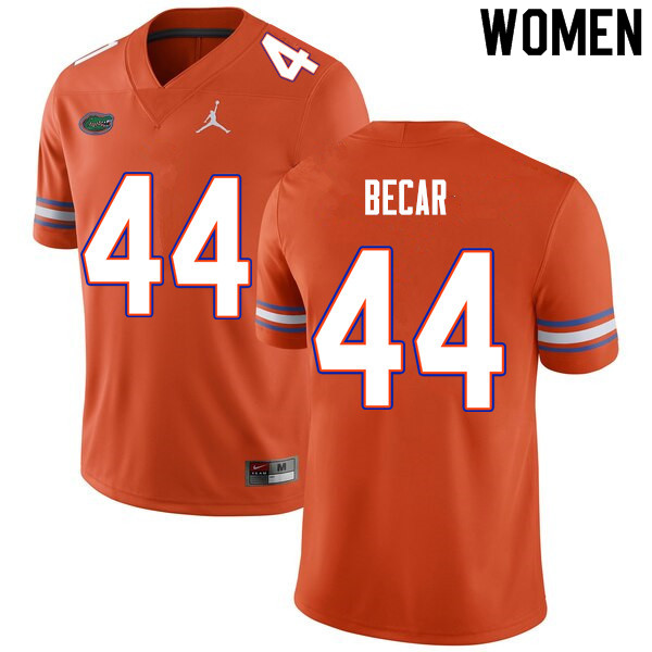 Women #44 Brandon Becar Florida Gators College Football Jerseys Sale-Orange - Click Image to Close